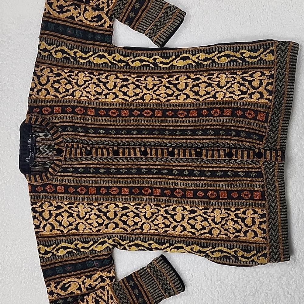 Vintage Maggie White Made In England Wool Blend Cardigan With Pockets